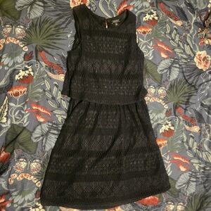 Women's Lucky Brand Black Lace Overlay Dress